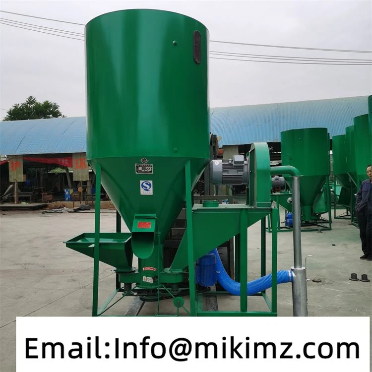 product-750-750 Poultry cattle chicken pig feed vertical mixer with Grinder
